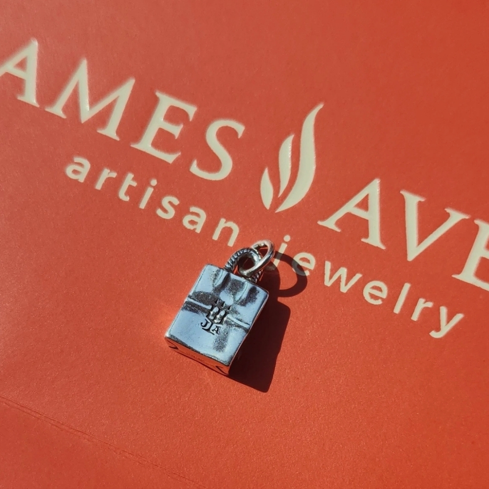🆕James Avery Shopping Bag Charm Sterling Silver RETIRED
